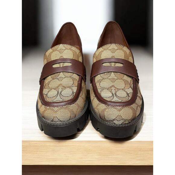Coach CC949 Colleen Loafer in Signature Jacquard Size 8B - Picture 3 of 9